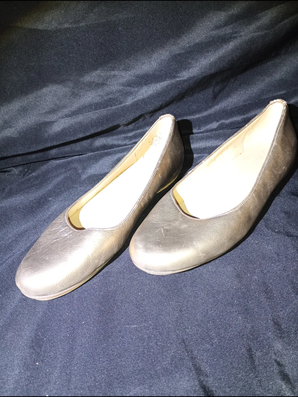 Naturalizer Metallic Silver Leather Ballet Flats